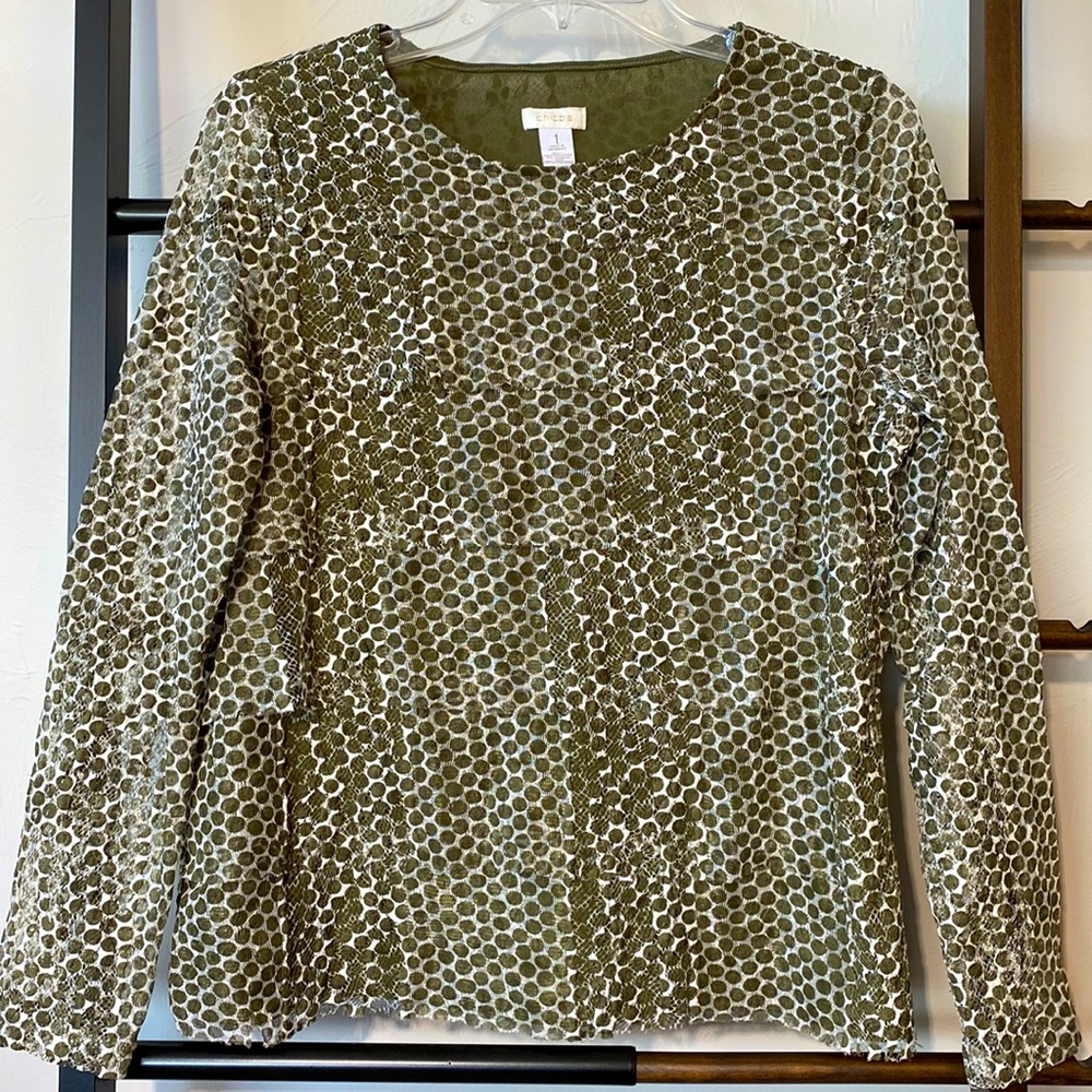 Chicos Mesh Layered Top